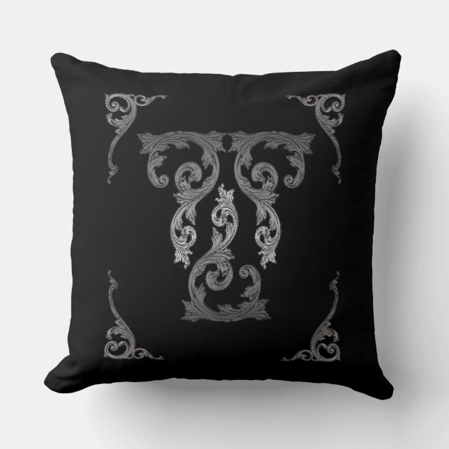 Elegant Ornate Goth Design Throw Pilllow Cushion (Front)
