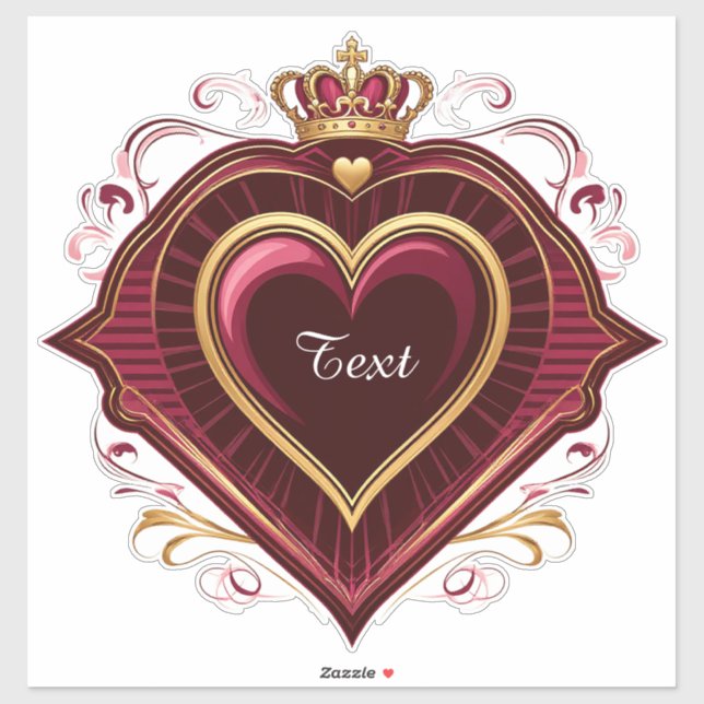Elegant Ornate Heart Frame With Crown (Sheet)