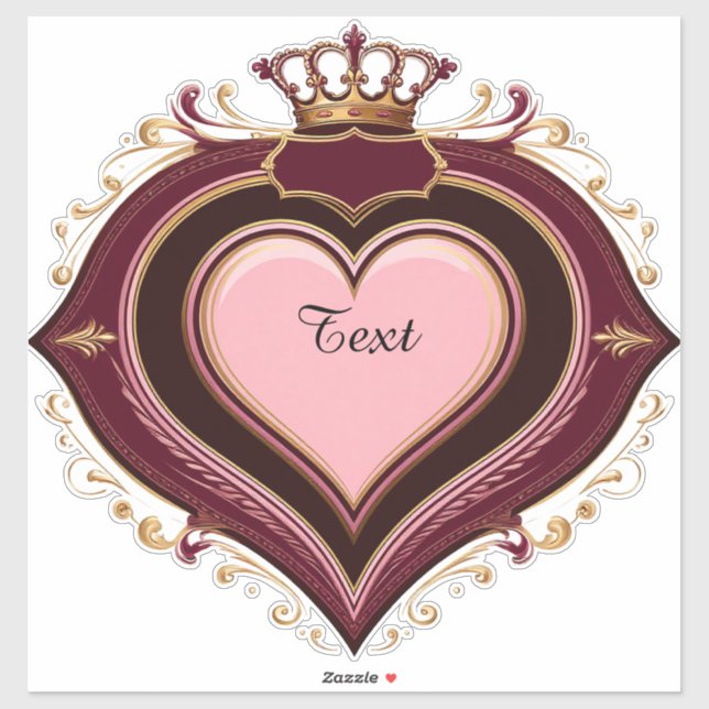 Elegant Ornate Heart Frame With Crown (Sheet)