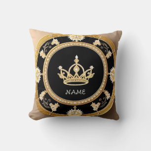 Elegant Ornate Royal Crown Symbol Cushion