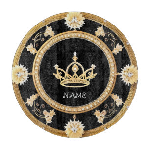 Elegant Ornate Royal Crown Symbol Cutting Board