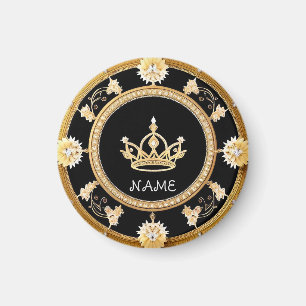 Elegant Ornate Royal Crown Symbol Magnet