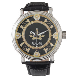 Elegant Ornate Royal Crown Symbol Watch
