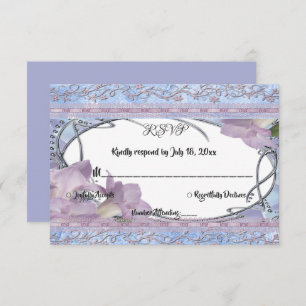 Elegant Ornate Shiny Glitter Luxury Formal Wedding RSVP Card