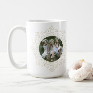 Elegant Ornate Snowflake Holiday Photo Coffee Mug