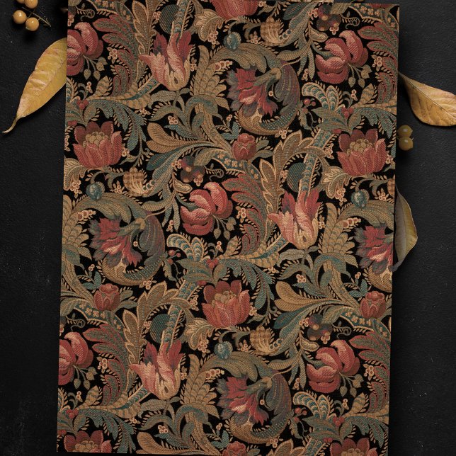 Elegant Ornate Victorian Black Floral Tissue Paper (Creator Uploaded)
