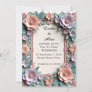 Elegant Ornate Wedding Floral Frame Invitation