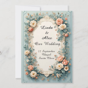 Elegant Ornate Wedding Floral Frame Invitation
