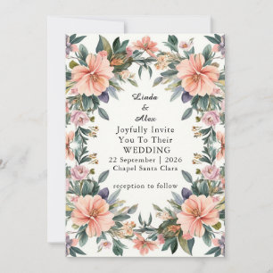 Elegant Ornate Wedding Floral Frame Invitation
