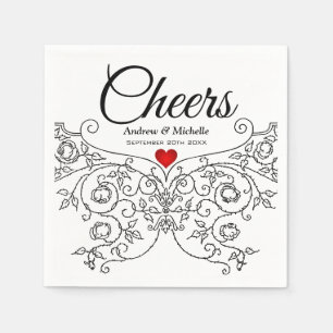 Elegant Ornate Wedding Mr and Mrs Personalised Napkin