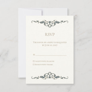 Elegant Ornate Wedding RSVP Card