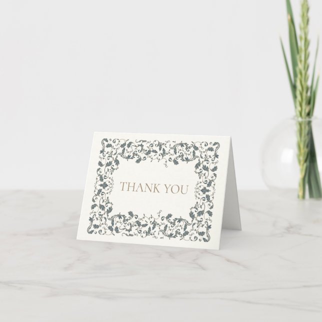 Elegant Ornate Wedding Thank You Card (Front)