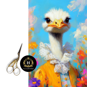 Elegant Ostrich Yellow Pastel Floral Decoupage Tissue Paper