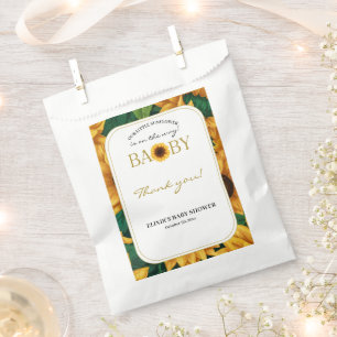 Elegant "Our Little Sunflower" Modern Baby Shower Favour Bags