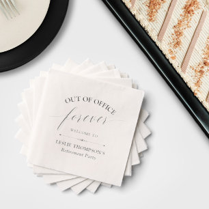 Elegant Out of Office Forever Retirement Party Foil Napkins