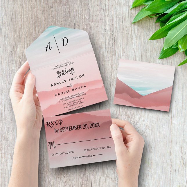 Elegant outdoor mountain All in One Wedding Invite (Creator Uploaded)