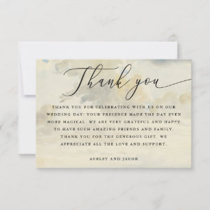 Elegant Outdoor Wedding Cloudy Sky Fine Art Thank You Card