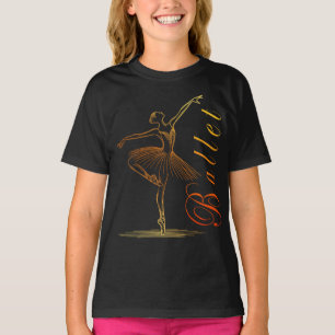 Elegant Outline of a Ballerina Performing Ballet T-Shirt