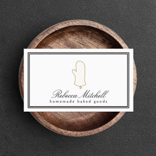 Elegant Oven Mitt Logo for Bakery, Baked Goods Business Card