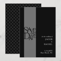 Elegant Overlay Black White Wedding Save the Date