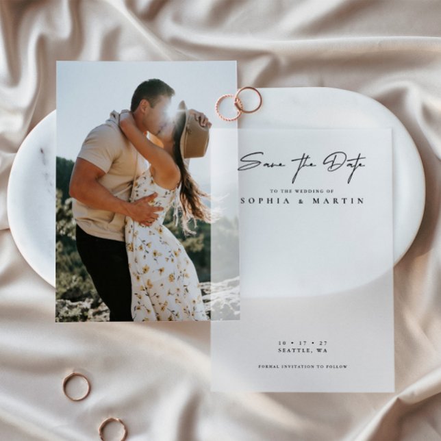 Elegant Overlay Hand Lettered Wedding Vellum Invitations (Elegant Overlay Hand Lettered Wedding Vellum Invitations)