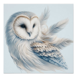 Elegant Owl in Watercolor Poster