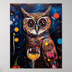 Elegant Owl Martini Poster by Ryan Shava Neo-Exp