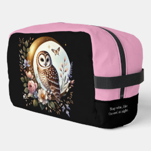 Elegant Owl on Golden Moon Dopp Kit