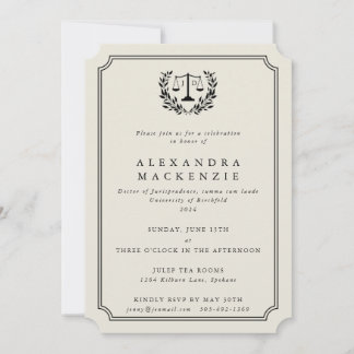 Elegant Oyster JD Law School Graduation Invitation