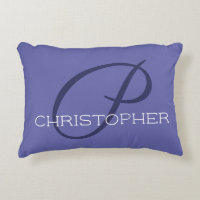 Elegant P Initial Name PeriwinkleBlue Stylish