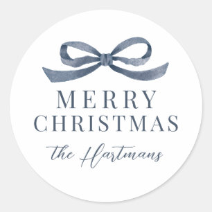 Elegant Painted Bow Christmas Holiday Classic Round Sticker