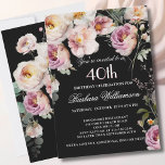 Elegant Painted Floral 40th Birthday Party Invitation<br><div class="desc">Start this special 40th birthday celebration in a elegant style with this beautifully feminine gentle floral invitation with watercolor mixed wildflowers and trailing greenery. All of the text can be personalized for your party including the guest of honor's age. Milestone events call for a thoughtful touch, and this design ensures...</div>