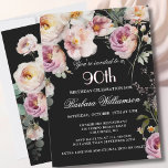 Elegant Painted Floral 90th Birthday Party Invitation<br><div class="desc">Start this special 90th birthday celebration in a elegant style with this beautifully feminine gentle floral invitation with watercolor mixed wildflowers and trailing greenery. All of the text can be personalised for your party including the guest of honour's age. If you have any special requests or require design assistance, just...</div>