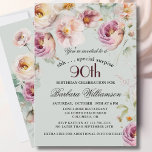 Elegant Painted Floral Surprise 90th Birthday  Invitation<br><div class="desc">Start this special surprise 90th birthday celebration in a elegant style with this beautifully feminine gentle floral invitation with watercolor mixed wildflowers and trailing greenery. All of the text can be personalised for your party including the guest of honour's age. If you have any special requests or require design assistance,...</div>