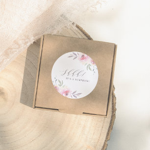 Elegant Painted Floral Surprise Birthday Party Classic Round Sticker
