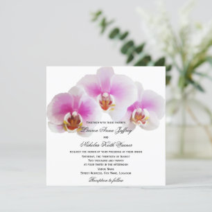 Elegant Painted Orchids Wedding Invitation