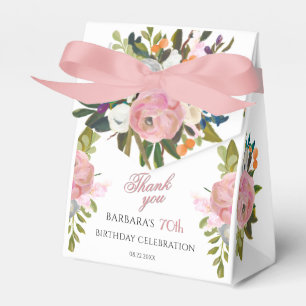 Elegant Painted Pink Floral 70th birthday favours  Favour Box