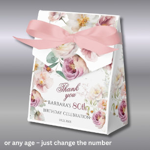 Elegant Painted Pink Floral 80th birthday favours  Favour Box