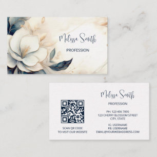 Elegant Painted Three Dimensional Flower Business Card