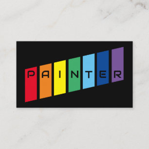 Elegant Painters rainbow coloured stripes Business Card