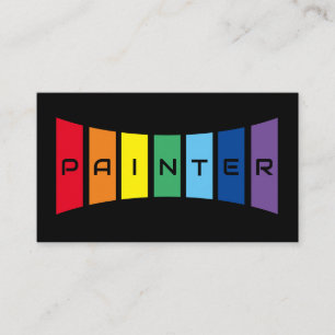 Elegant Painters rainbow coloured stripes Business Card
