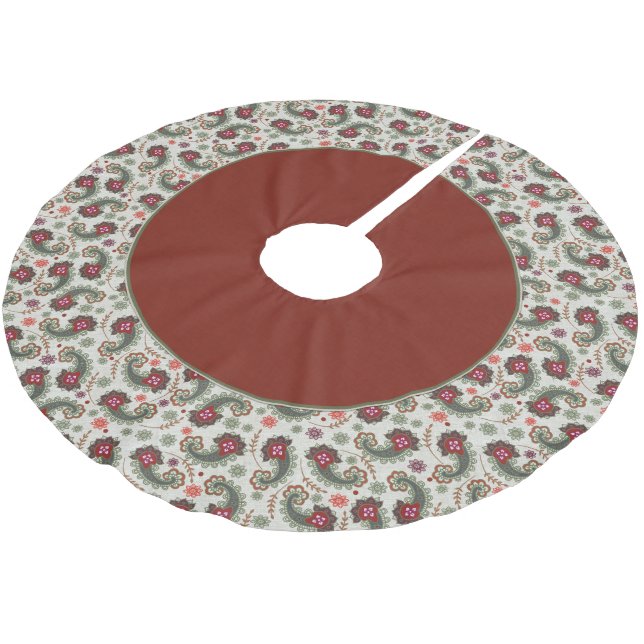 Elegant Paisley Christmas Tree Skirt (Angled)