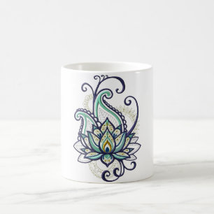 Elegant paisley lotus mug
