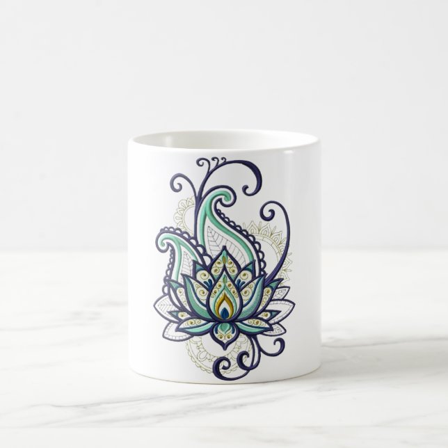 Elegant paisley lotus mug (Center)