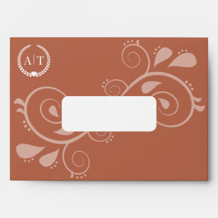 Elegant Paisley Monogram with Return Address Envelope