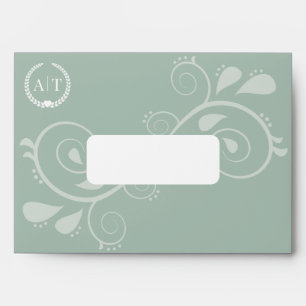 Elegant Paisley Monogram with Return Address Envelope