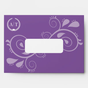 Elegant Paisley Monogram with Return Address Envelope