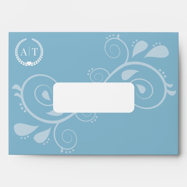 Elegant Paisley Monogram with Return Address Envelope (Front)