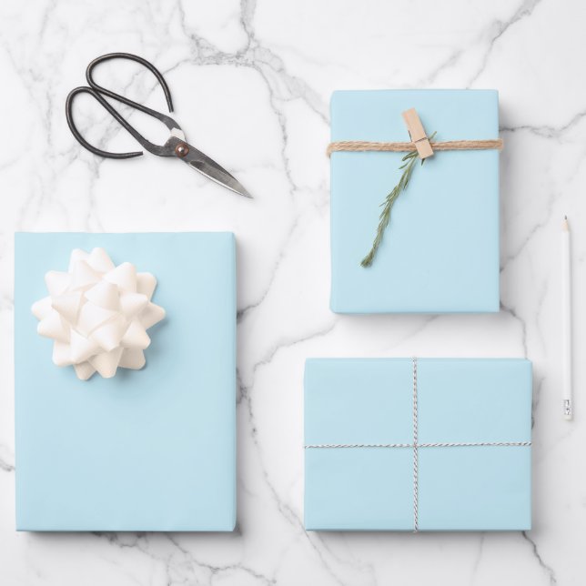 Elegant pale blue Minimalist and chic  Wrapping Paper Sheet (Front)