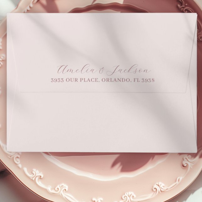Elegant Pale Blush Wedding RSVP  Envelope (Creator Uploaded)